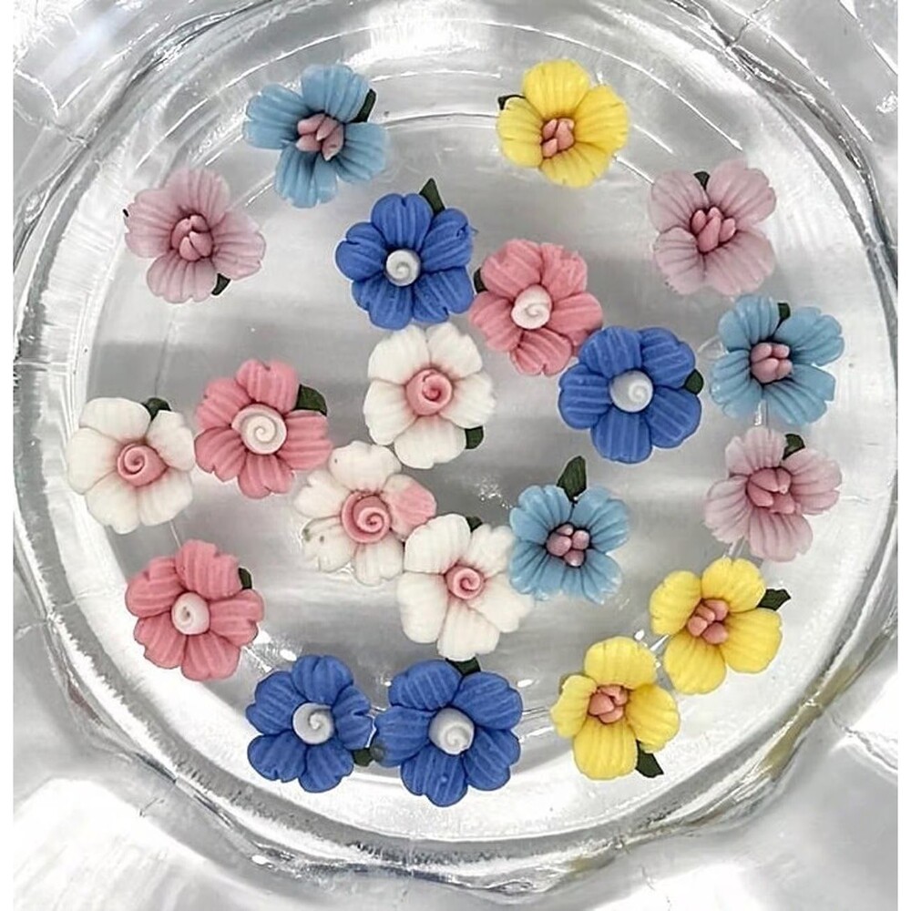 20pcs Beads for Jewelry #21725 Porcelain Flower No Holes